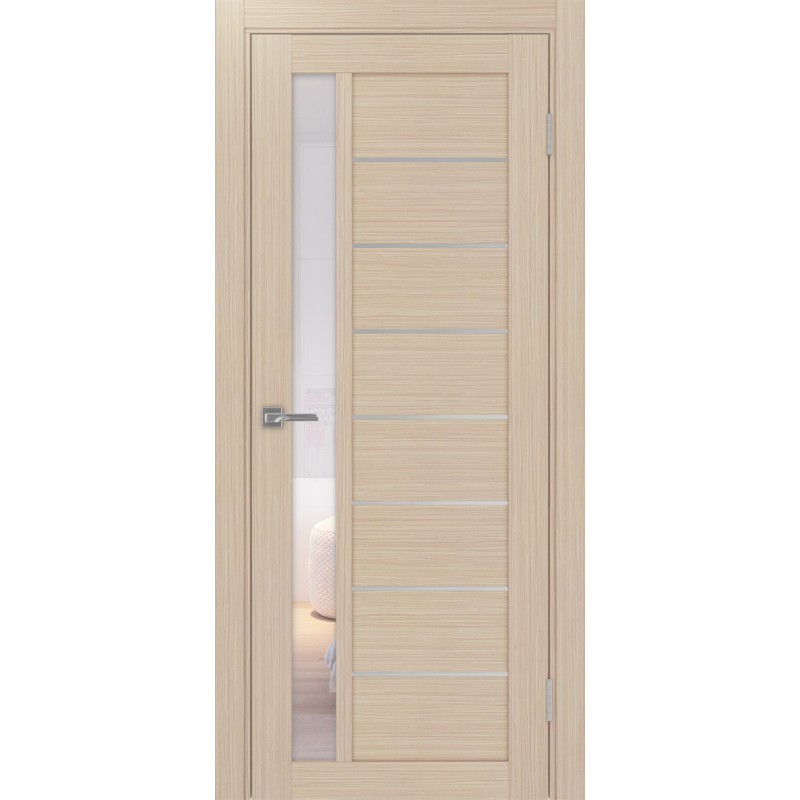 Межкомнатная дверь Турин 554.21 АПП молдинг SC, цвет дуб беленый FL, заполнение Прозрачное, размер 200*80 см.