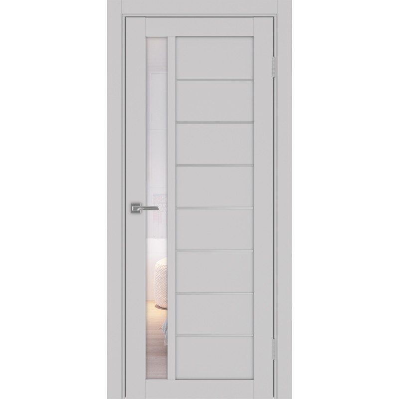 Межкомнатная дверь Турин 554.21 АПП молдинг SC, цвет пепельный, заполнение Прозрачное, размер 200*80 см.