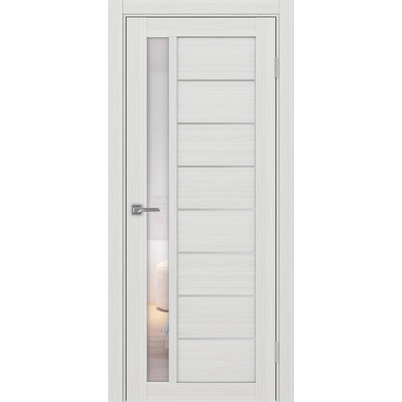 Межкомнатная дверь Турин 554.21 АПП молдинг SC, цвет ясень серебристый, заполнение Прозрачное, размер 200*80 см.