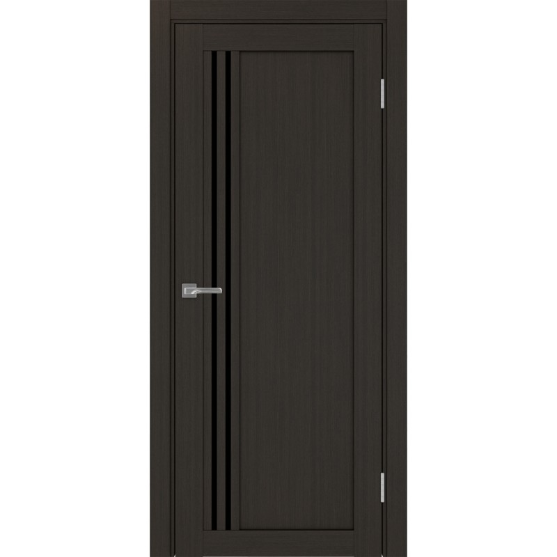 Межкомнатная дверь Турин 555.21, цвет венге FL, заполнение LACчерный, размер 200*80 см.