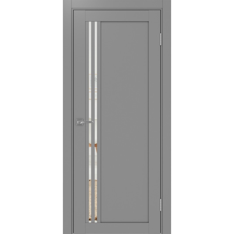 Межкомнатная дверь Турин 555.21, цвет серый, заполнение Зеркало/Зеркало, размер 200*80 см.