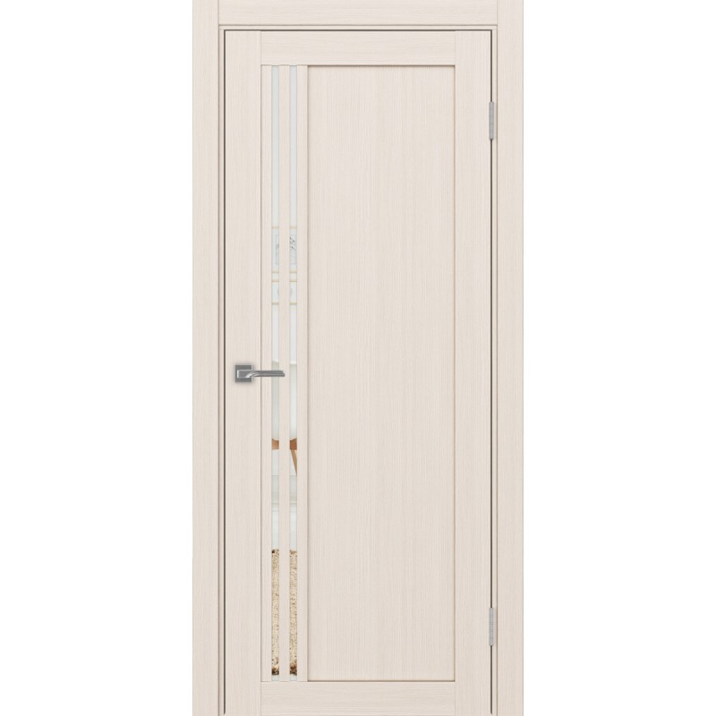 Межкомнатная дверь Турин 555.21, цвет ясень перламутровый, заполнение Зеркало/Зеркало, размер 200*80 см.