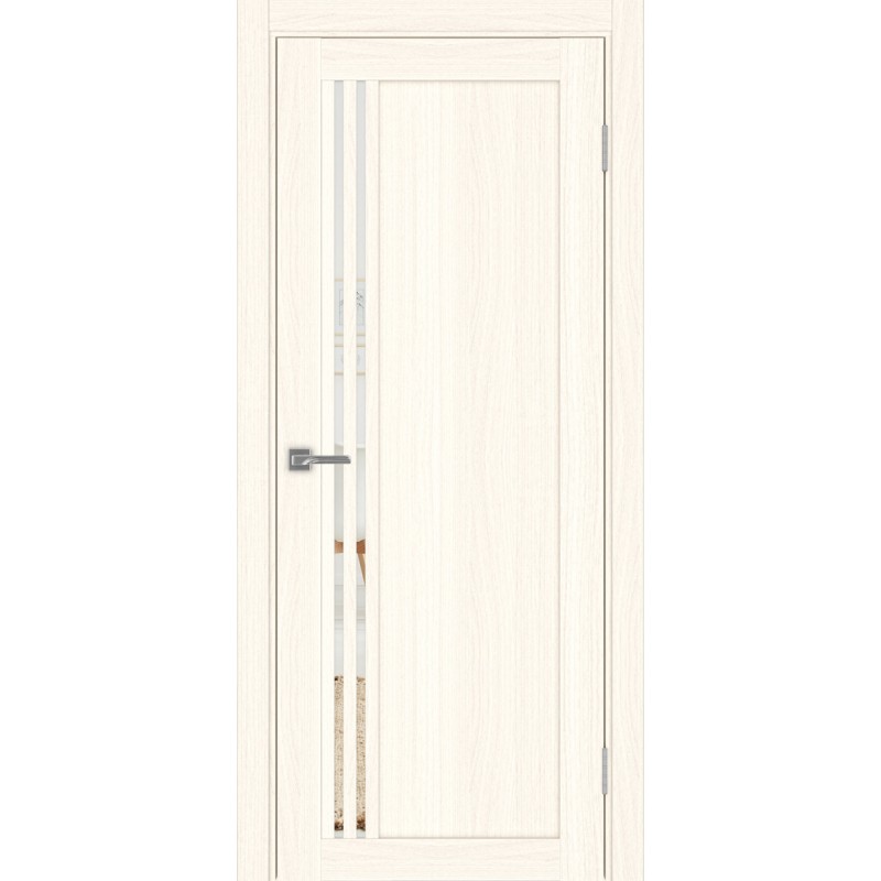 Межкомнатная дверь Турин 555.21, цвет ясень светлый, заполнение Зеркало/Зеркало, размер 200*80 см.