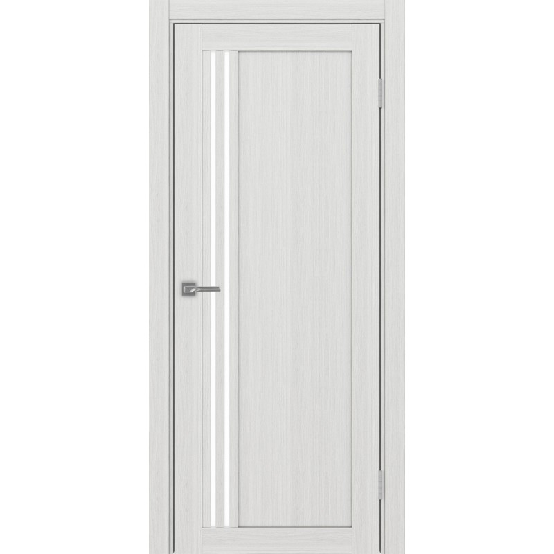 Межкомнатная дверь Турин 555.21, цвет ясень серебристый, заполнение LACбелый, размер 200*80 см.