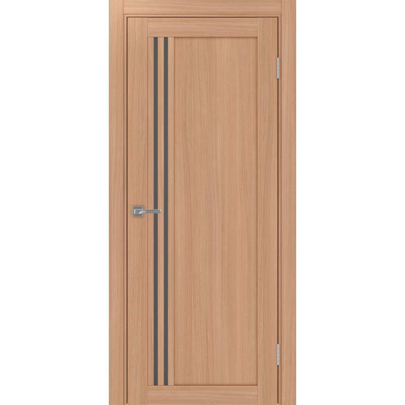 Межкомнатная дверь Турин 555.21, цвет ясень тёмный, заполнение Графит матовое, размер 200*80 см.