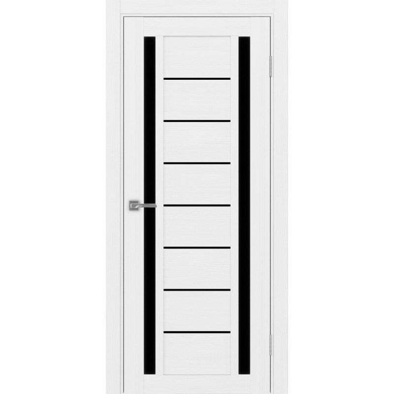 Межкомнатная дверь Турин 558.212, цвет белый лёд, заполнение LACчерный, размер 200*80 см.
