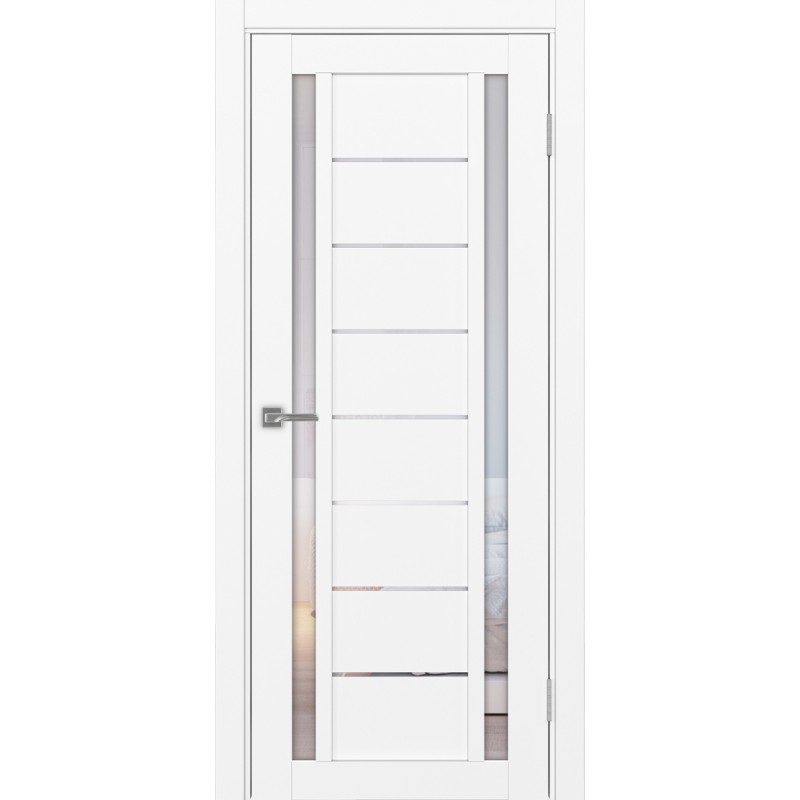 Межкомнатная дверь Турин 558.212, цвет белый снежный, заполнение Прозрачное, размер 200*80 см.
