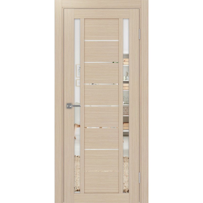 Межкомнатная дверь Турин 558.212, цвет дуб беленый FL, заполнение Зеркало, размер 200*80 см.