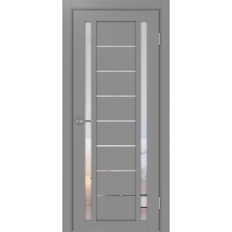 Межкомнатная дверь Турин 558.212, цвет серый, заполнение Прозрачное, размер 200*80 см.