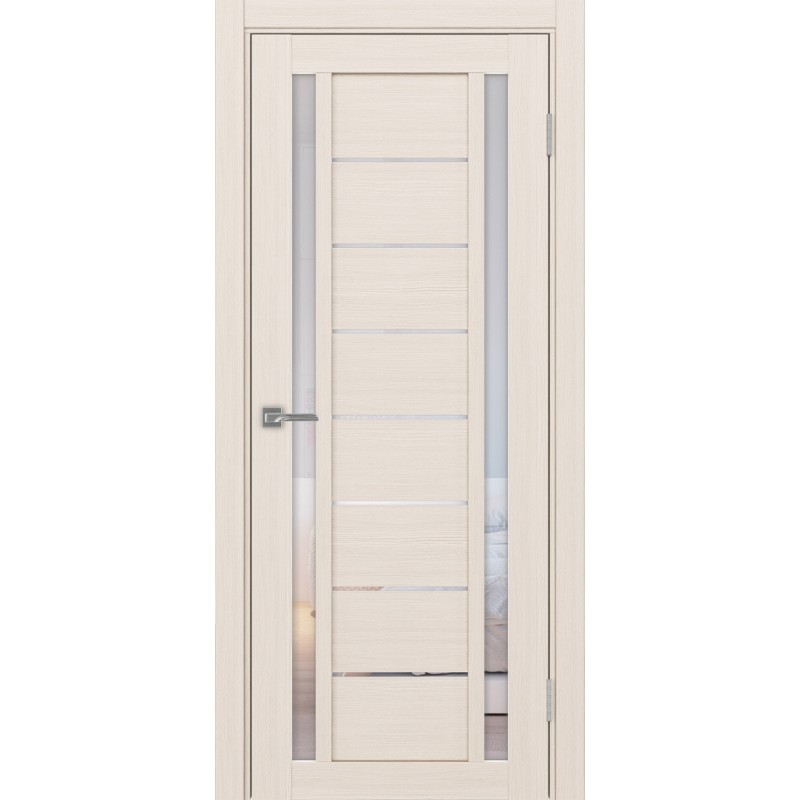 Межкомнатная дверь Турин 558.212, цвет ясень перламутровый, заполнение Прозрачное, размер 200*80 см.