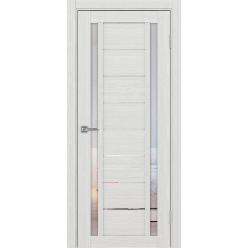 Межкомнатная дверь Турин 558.212, цвет ясень серебристый, заполнение Прозрачное, размер 200*80 см.