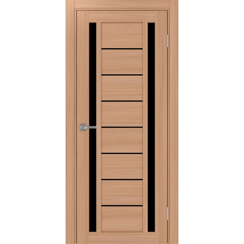 Межкомнатная дверь Турин 558.212, цвет ясень тёмный, заполнение LACчерный, размер 200*80 см.