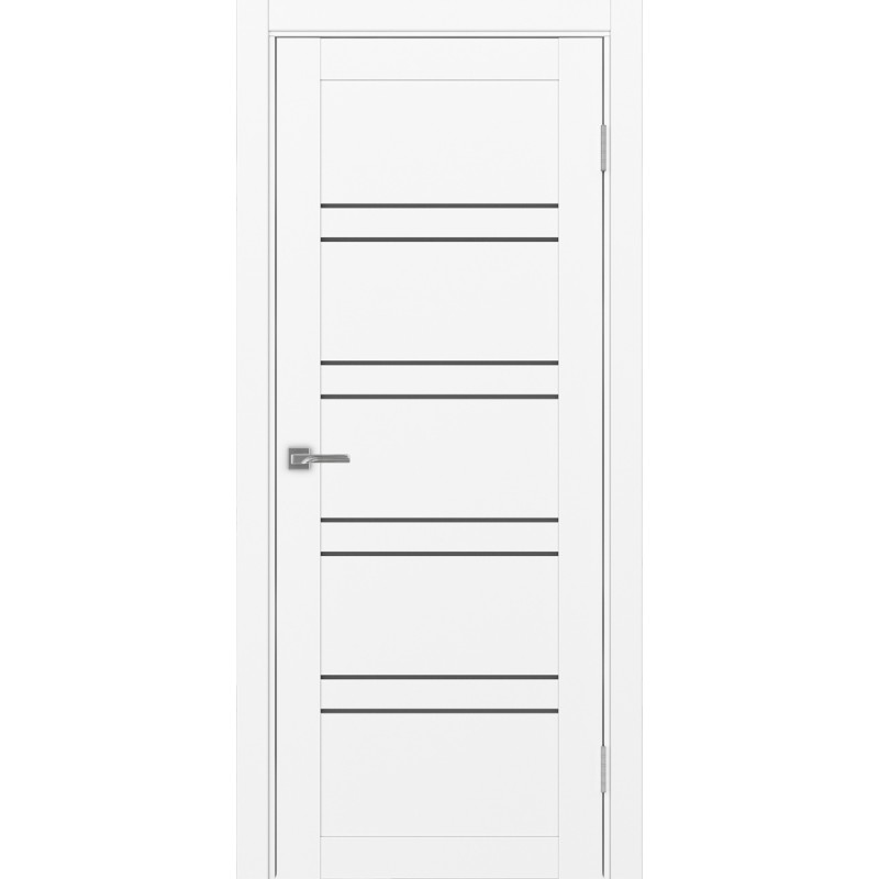 Межкомнатная дверь Турин 560.12, цвет белый снежный, заполнение Графит матовое, размер 200*80 см.