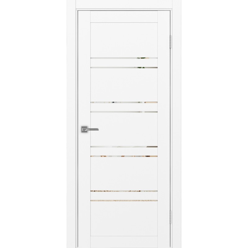 Межкомнатная дверь Турин 560.12, цвет белый снежный, заполнение Зеркало, размер 200*80 см.