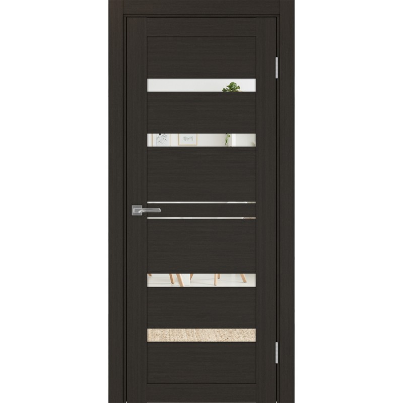 Межкомнатная дверь Турин 561.12, цвет венге FL, заполнение Зеркало, размер 200*80 см.