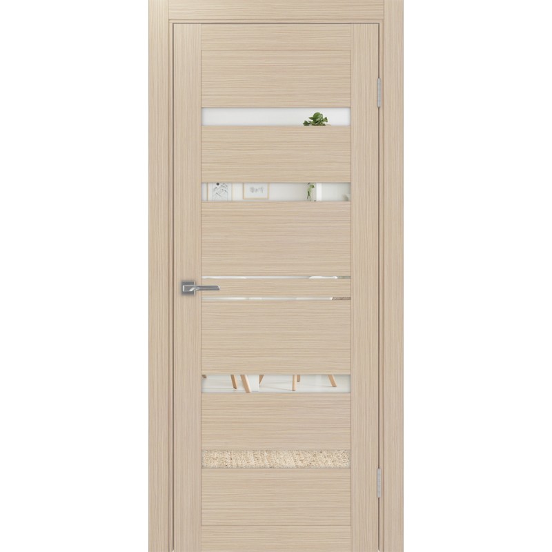 Межкомнатная дверь Турин 561.12, цвет дуб беленый FL, заполнение Зеркало, размер 200*80 см.