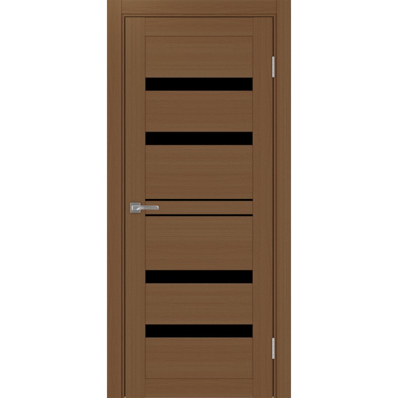 Межкомнатная дверь Турин 561.12, цвет орех NL, заполнение LACчерный, размер 200*80 см.