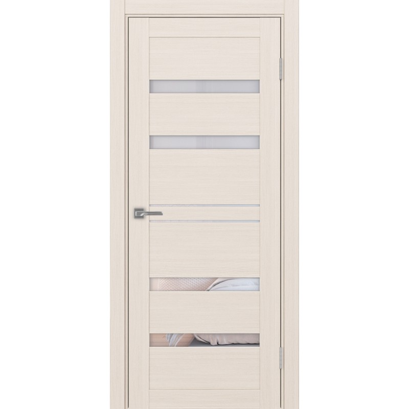 Межкомнатная дверь Турин 561.12, цвет ясень перламутровый, заполнение Прозрачное, размер 200*80 см.