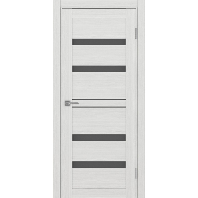 Межкомнатная дверь Турин 561.12, цвет ясень серебристый, заполнение Графит матовое, размер 200*80 см.