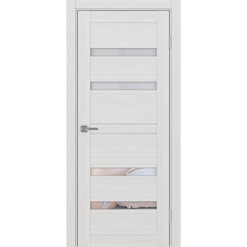 Межкомнатная дверь Турин 561.12, цвет ясень серебристый, заполнение Прозрачное, размер 200*80 см.