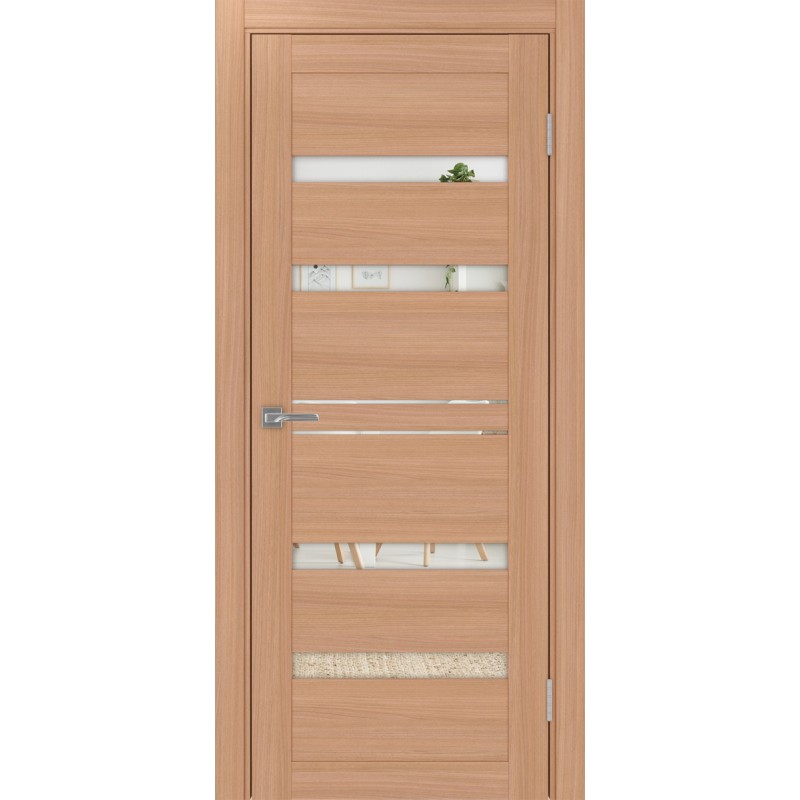 Межкомнатная дверь Турин 561.12, цвет ясень тёмный, заполнение Зеркало, размер 200*80 см.