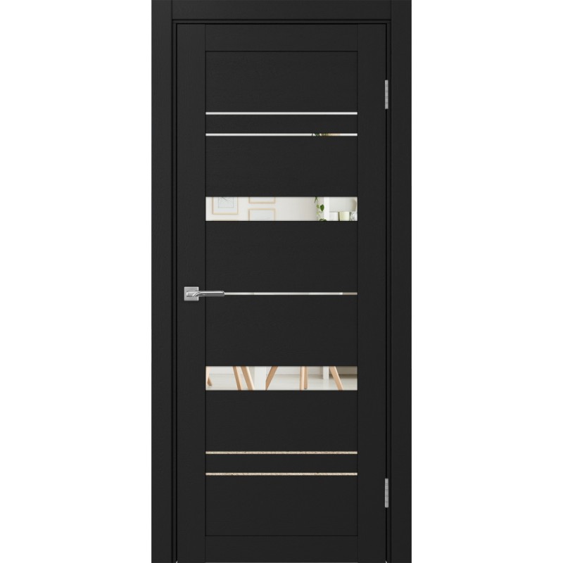 Межкомнатная дверь Турин 562.12, цвет Антрацит стекло Зеркало, размер 80*200 см.