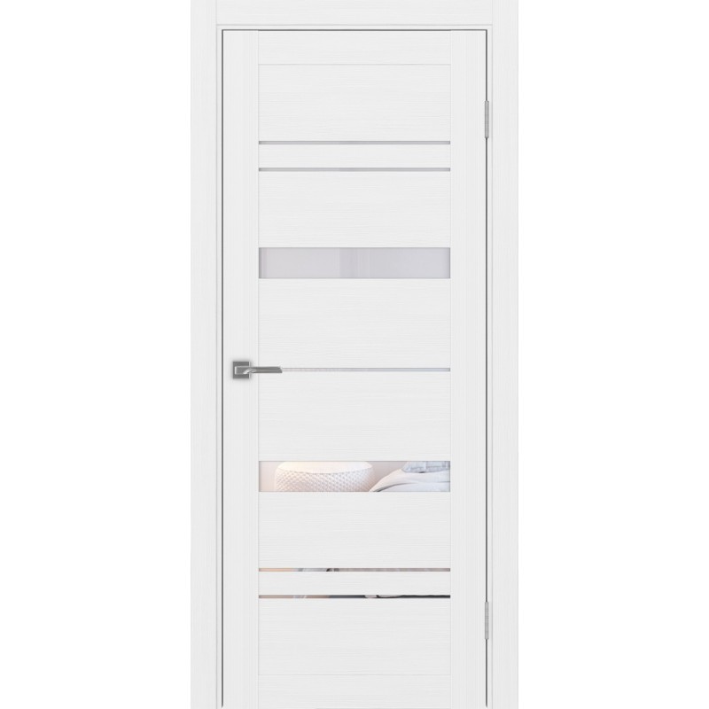 Межкомнатная дверь Турин 562.12, цвет белый лёд, заполнение Прозрачное, размер 200*80 см.