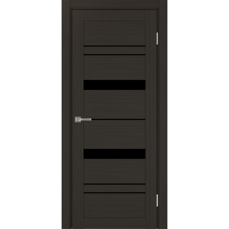 Межкомнатная дверь Турин 562.12, цвет венге FL, заполнение LACчерный, размер 200*80 см.