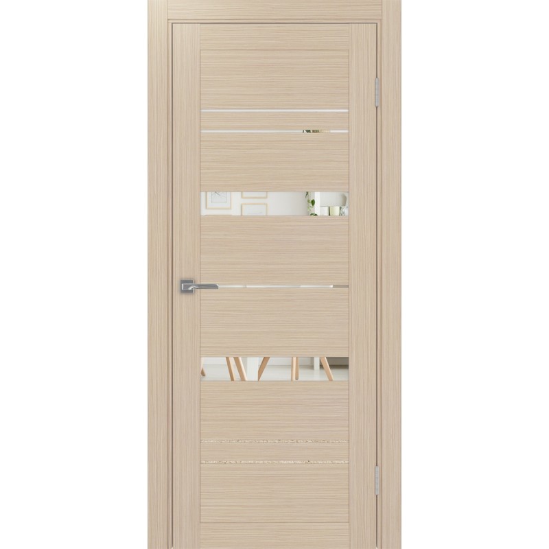 Межкомнатная дверь Турин 562.12, цвет дуб беленый FL, заполнение Зеркало, размер 200*80 см.