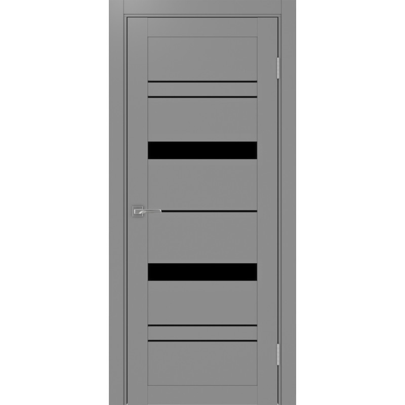 Межкомнатная дверь Турин 562.12, цвет серый, заполнение LACчерный, размер 200*80 см.
