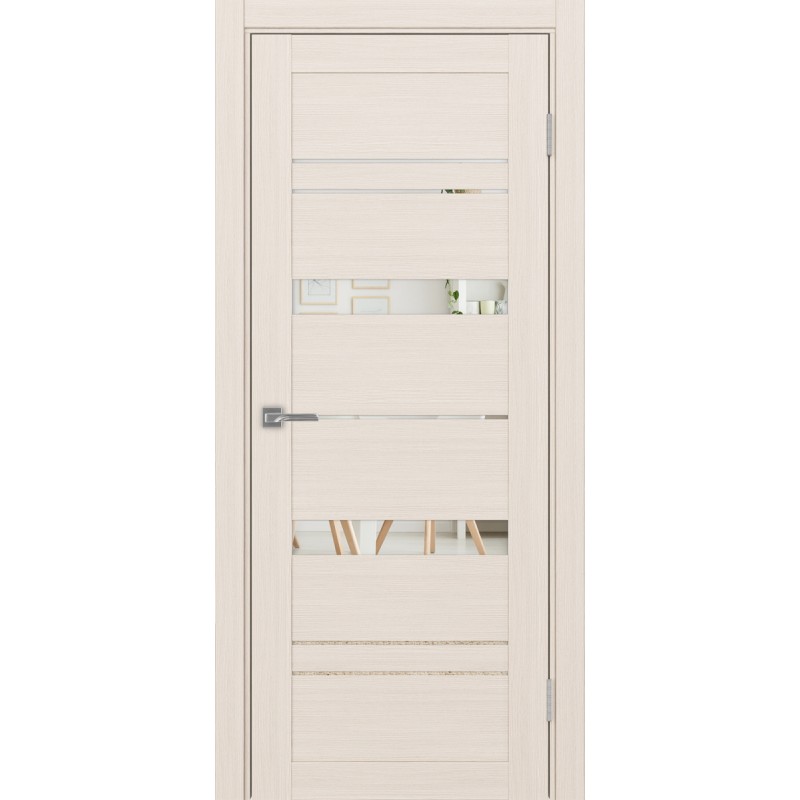 Межкомнатная дверь Турин 562.12, цвет ясень перламутровый, заполнение Зеркало, размер 200*80 см.