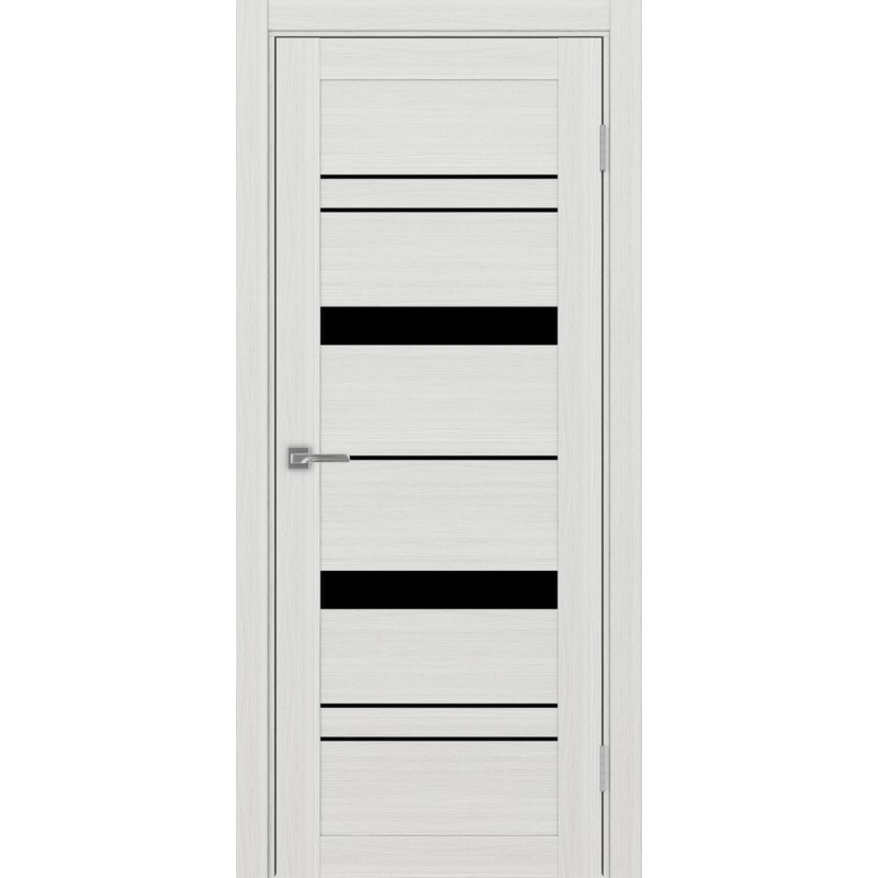 Межкомнатная дверь Турин 562.12, цвет ясень серебристый, заполнение LACчерный, размер 200*80 см.