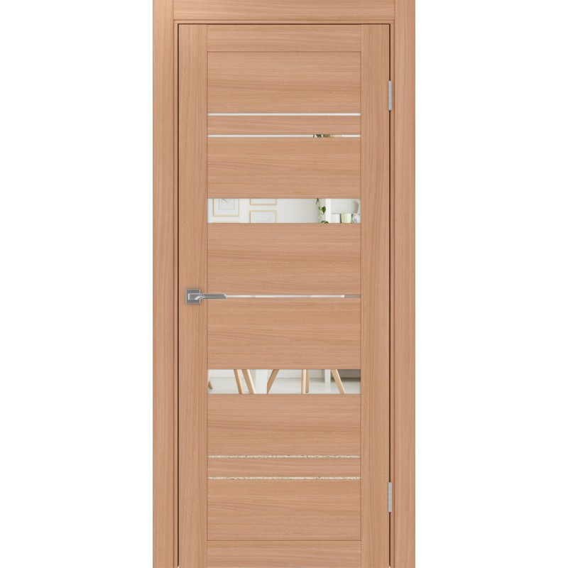 Межкомнатная дверь Турин 562.12, цвет ясень тёмный, заполнение Зеркало, размер 200*80 см.