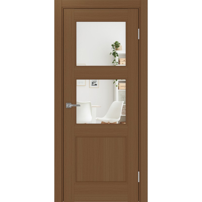 Межкомнатная дверь Турин Neo 530.221, цвет орех NL, заполнение Зеркало/Зеркало, размер 200*80 см.