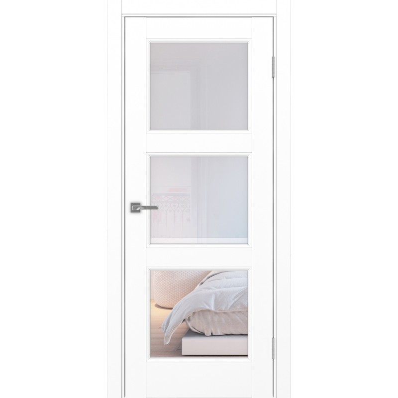 Межкомнатная дверь Турин Neo 530.222, цвет белый снежный, заполнение Прозрачное, размер 200*80 см.