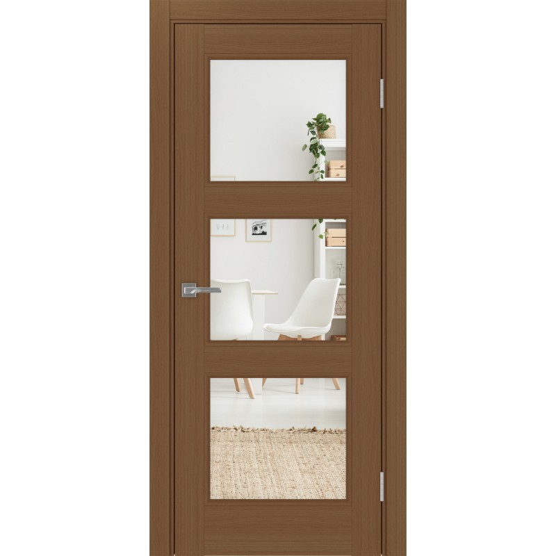 Межкомнатная дверь Турин Neo 530.222, цвет орех NL, заполнение Зеркало/Зеркало, размер 200*80 см.