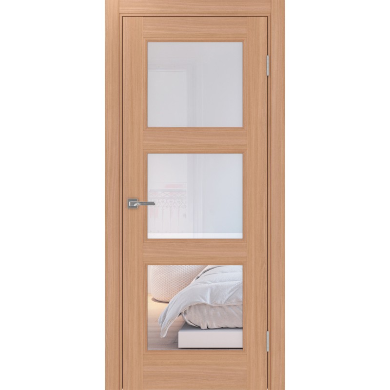 Межкомнатная дверь Турин Neo 530.222, цвет ясень тёмный, заполнение Прозрачное, размер 200*80 см.