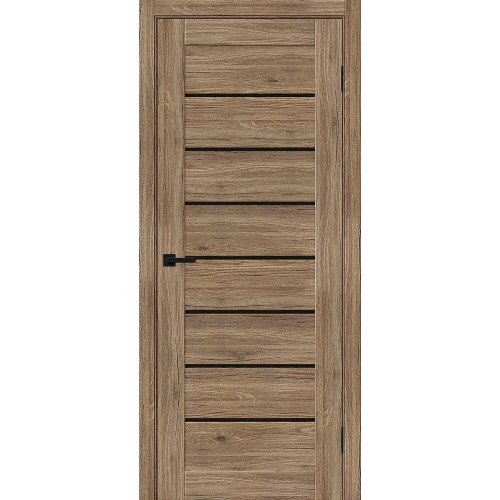 Браво-22 цвет Original Oak, стекло Black Shine, покрытие Эко-шпон, размер 200*80 см.