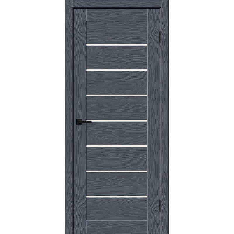 Межкомнатная дверь Браво-22 цвет Stormy Wood, стекло Magic Fog, покрытие Эко-шпон, размер 200*80 см.