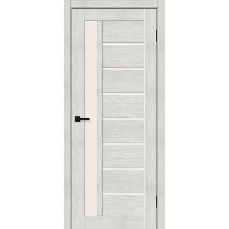 Межкомнатная дверь Браво-27 цвет Bianco Melinga, стекло Magic Fog, покрытие Эко-шпон, размер 200*80 см.