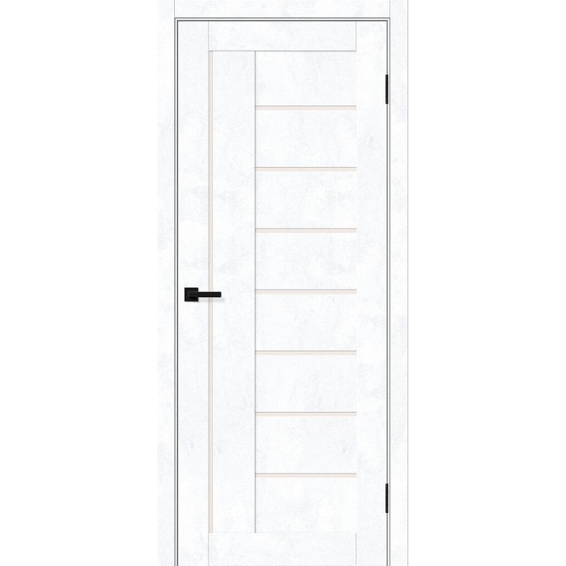 Межкомнатная дверь Браво-29 цвет Snow Art, стекло Magic Fog, покрытие Эко-шпон, размер 200*70 см.