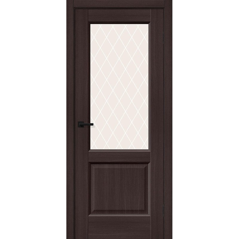 Межкомнатная дверь Неоклассик-33 цвет Wenge Melinga, стекло White Сrystal, покрытие Эко-шпон, размер 200*80 см.