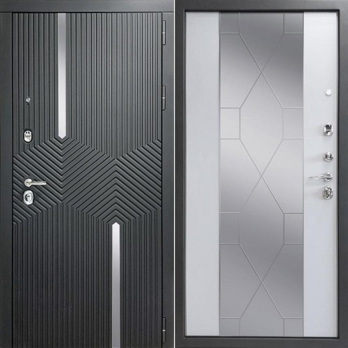 Астория зеркало Софт черный/Светло-серый (гладкий матовый) 205*86 правая