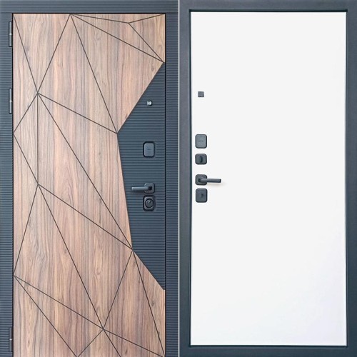 Милан Орех коньяк/Белый (гладкий матовый) 205*86 левая