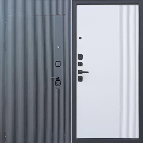 Слим Черный софт/Белый (гладкий матовый) 205*86 левая