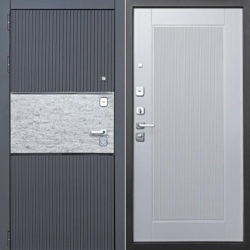 Флеш Черный софт/Светло-серый (гладкий матовый) 205*86 левая