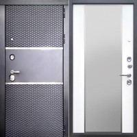 Металлическая Оникс зеркало Черный кварц/Белый (гладкий матовый) 205*86 левая