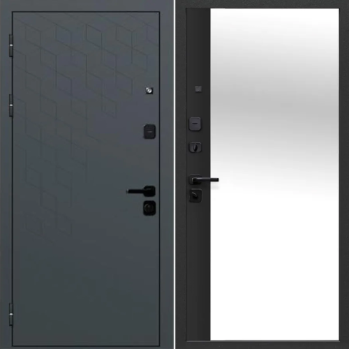 9 см Концепт Зеркало Муара RAL 7024 / Сатин / Графит 205*86 левая