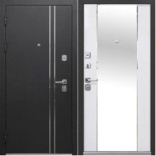 Luxor Зеркало Букле черный / Эмалит белый 205*86 левая