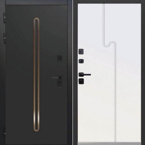 Luxor Termo 10 Муар черный / Эмалит белый 205*86 левая